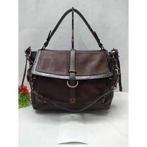 Coach Pinnacle Eva Lake Brown Leather Satchel Shoulder Bag Limited Edition- $698